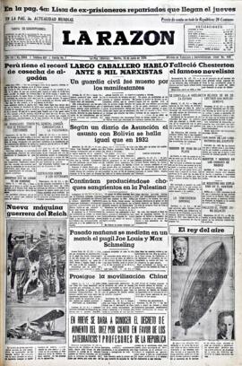 La Razón, edición del 16 de junio de 1936
