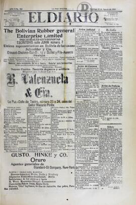 El Diario, edición del 20 de agosto de 1905