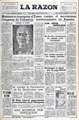 La Razón, edición del 19 de julio de 1936