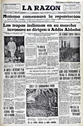 La Razón, edición del 17 de abril de 1936