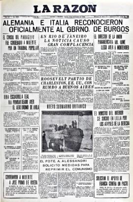 La Razón, edición del 19 de noviembre de 1936