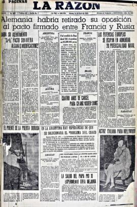 La Razón, edición del 1 de enero de 1937