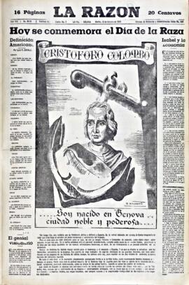 La Razón, edición del 12 de octubre de 1937