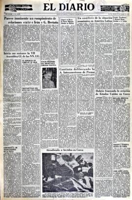El Diario, edición del 14 de octubre de 1952