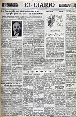 El Diario, edición del 25 de octubre de 1952