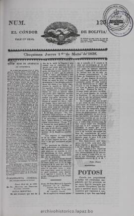 El Condor de Bolivia, edición del 1 de mayo de 1828