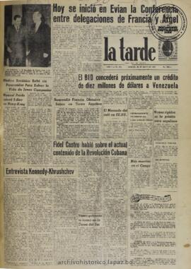 La Tarde, edición del 20 de mayo de 1961