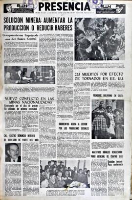 Presencia, edición del 13 de abril de 1965