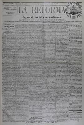 La Reforma, edición del 5 de noviembre de 1874