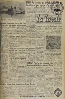 La Tarde, edición del 14 de marzo de 1960