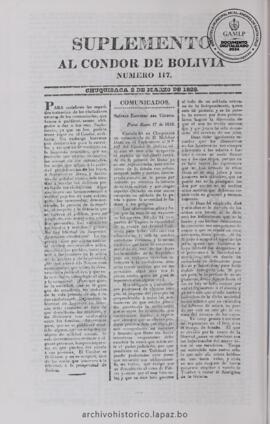 El Condor de Bolivia, edición del 2 de marzo de 1828