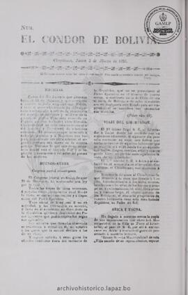 El Condor de Bolivia, edición del 2 de marzo de 1826