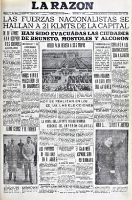 La Razón, edición del 3 de noviembre de 1936