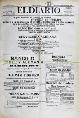 El Diario, edición del 22 de  noviembre de 1906