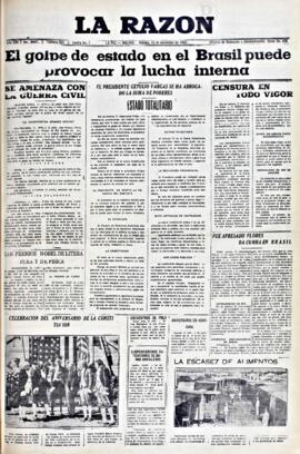 La Razón, edición del 12 de noviembre de 1937