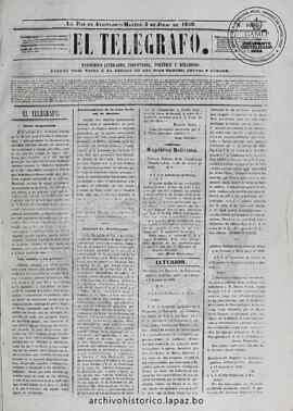 El Telegrafo, edición del 5 de julio de 1859