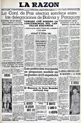La Razón, edición del 10 de diciembre de 1936