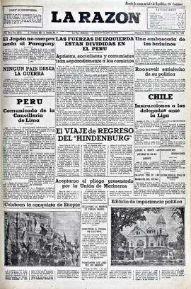 La Razón, edición del 25 de junio de 1936