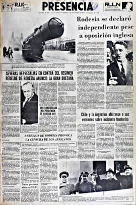 Presencia, edición del 12 de noviembre de 1965