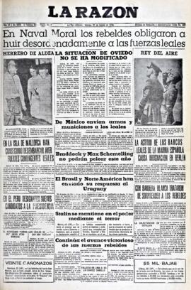 La Razón, edición del 21 de agosto de 1936