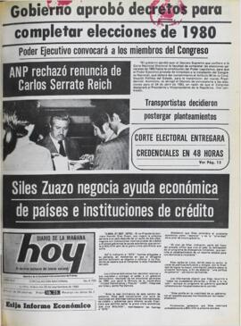 SILES ZUAZO NEGOCIA AYUDA ECONÓMICA DE PAÍSES E INSTITUCIONES DE CRÉDITO. (1982, 22 de septiembre). Hoy [La Paz, Bolivia], p. 1.