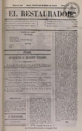 El Restaurador, edición del 16 de junio de 1846