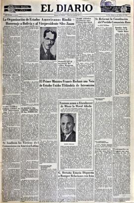 El Diario, edición del 11 de octubre de 1952
