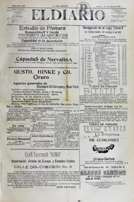 El Diario, edición del 29 de julio de 1905
