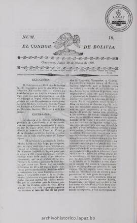 El Condor de Bolivia, edición del 30 de marzo de 1826