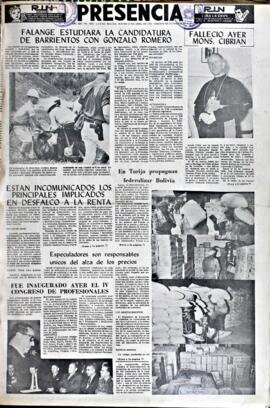 Presencia, edición del 15 de abril de 1965