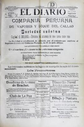 El Diario, edición del 8 de noviembre de 1906