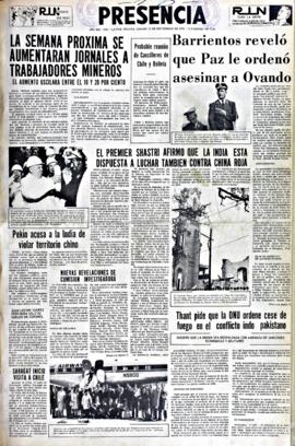 Presencia, edición del 18 de septiembre de 1965
