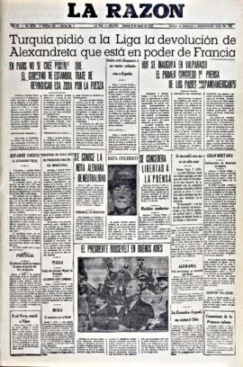 La Razón, edición del 8 de enero de 1937