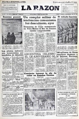 La Razón, edición del 10 de julio de 1936