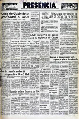 Presencia, edición del 31 de julio de 1964