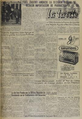 La Tarde, edición del 29 de junio de 1960