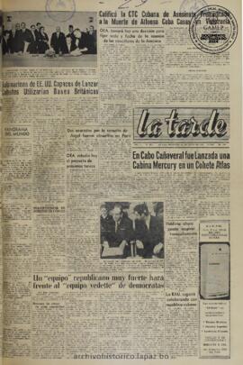 La Tarde, edición del 29 de julio de 1960