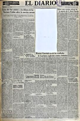 El Diario, edición del 24 de octubre de 1952