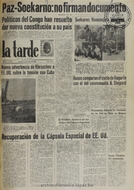 La Tarde, edición del 6 de mayo de 1961