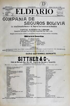 El Diario, edición del 21 de julio de 1906
