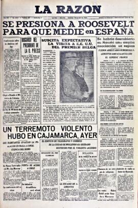 La Razón , edición del 18 de abril de 1937