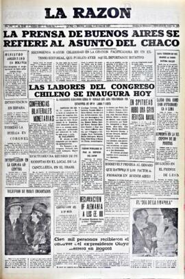 La Razón, edición del 21 de mayo de 1937