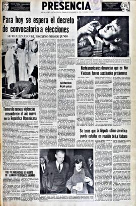 Presencia, edición del 31 de diciembre de 1965