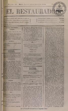 El Restaurador, edición del 26 de marzo de 1846