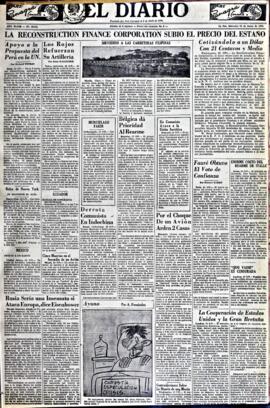 El Diario, edición del 23 de enero de 1952