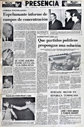 Presencia, edición del 25 de abril de 1965