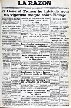 La Razón, edición del 14 de agosto de 1936