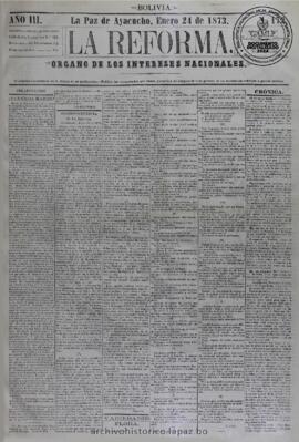 La Reforma, edición del 24 de enero de 1873