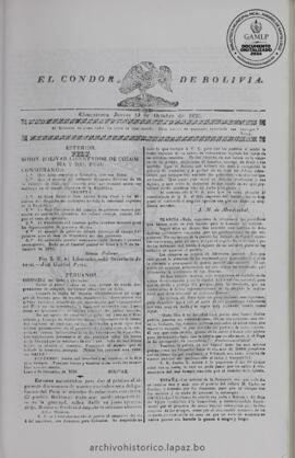 El Condor de Bolivia, edición del 19 de octubre de 1826