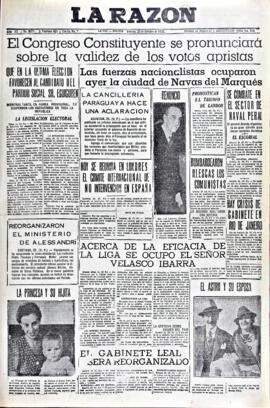 La Razón, edición del 23 de octubre de 1936